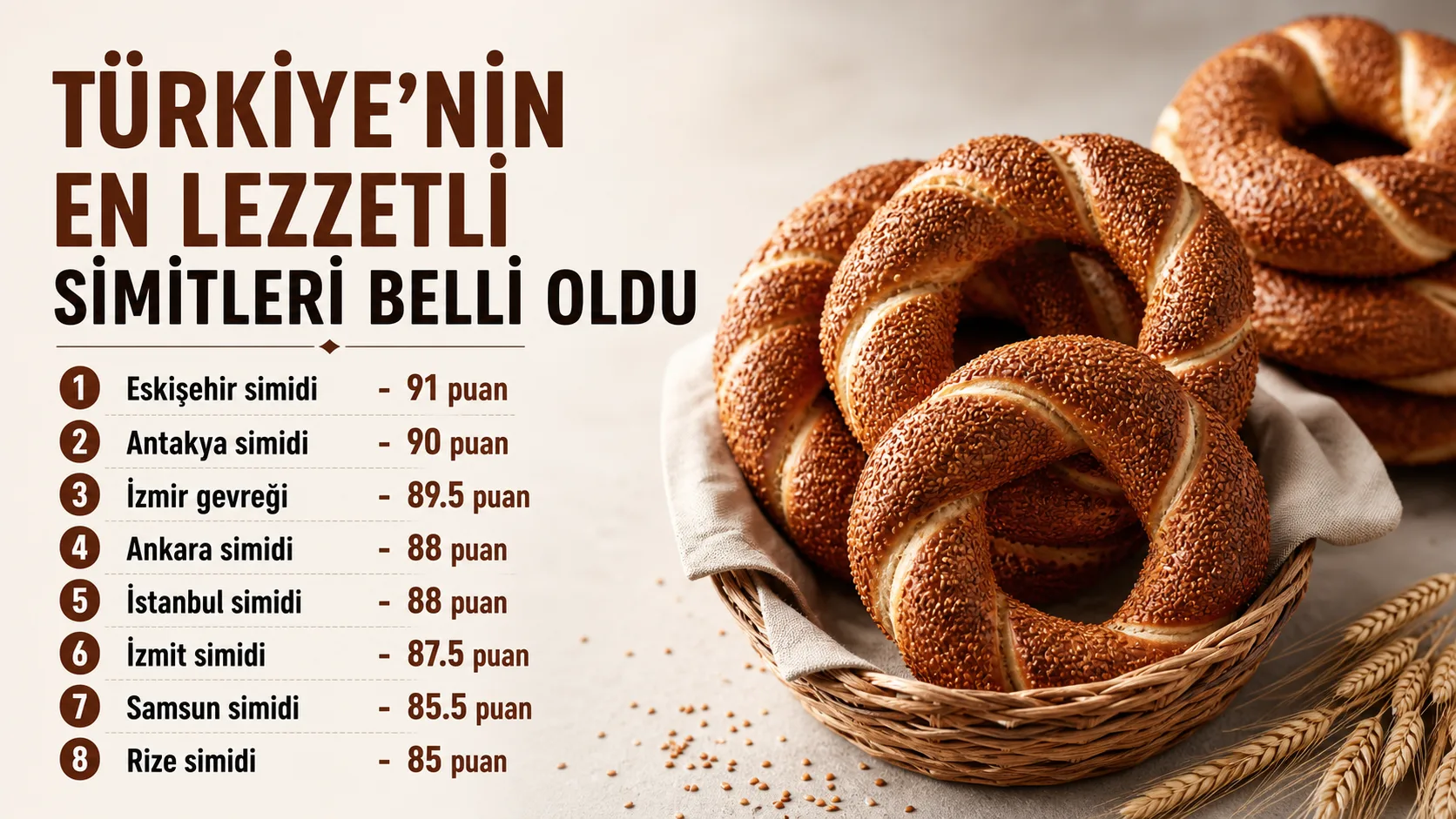 En lezzetli simitler listesinde Eskişehir zirveye çıktı
